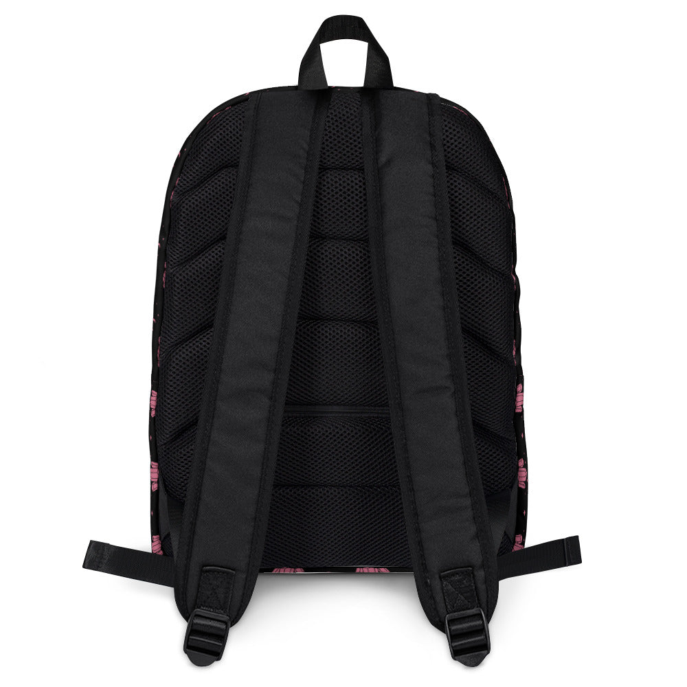 Crystal Star Black Romantic Pink Backpack