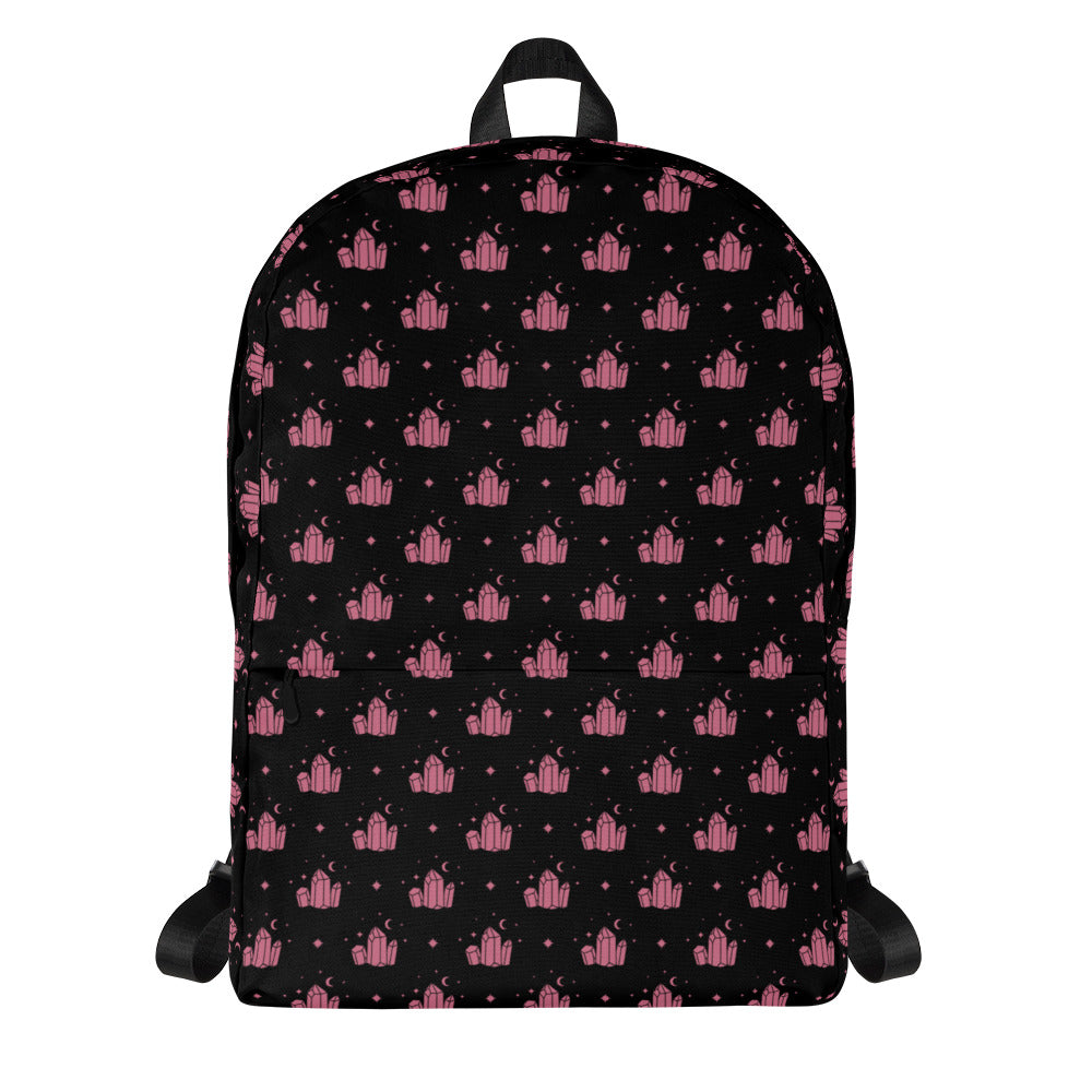 Crystal Star Black Romantic Pink Backpack