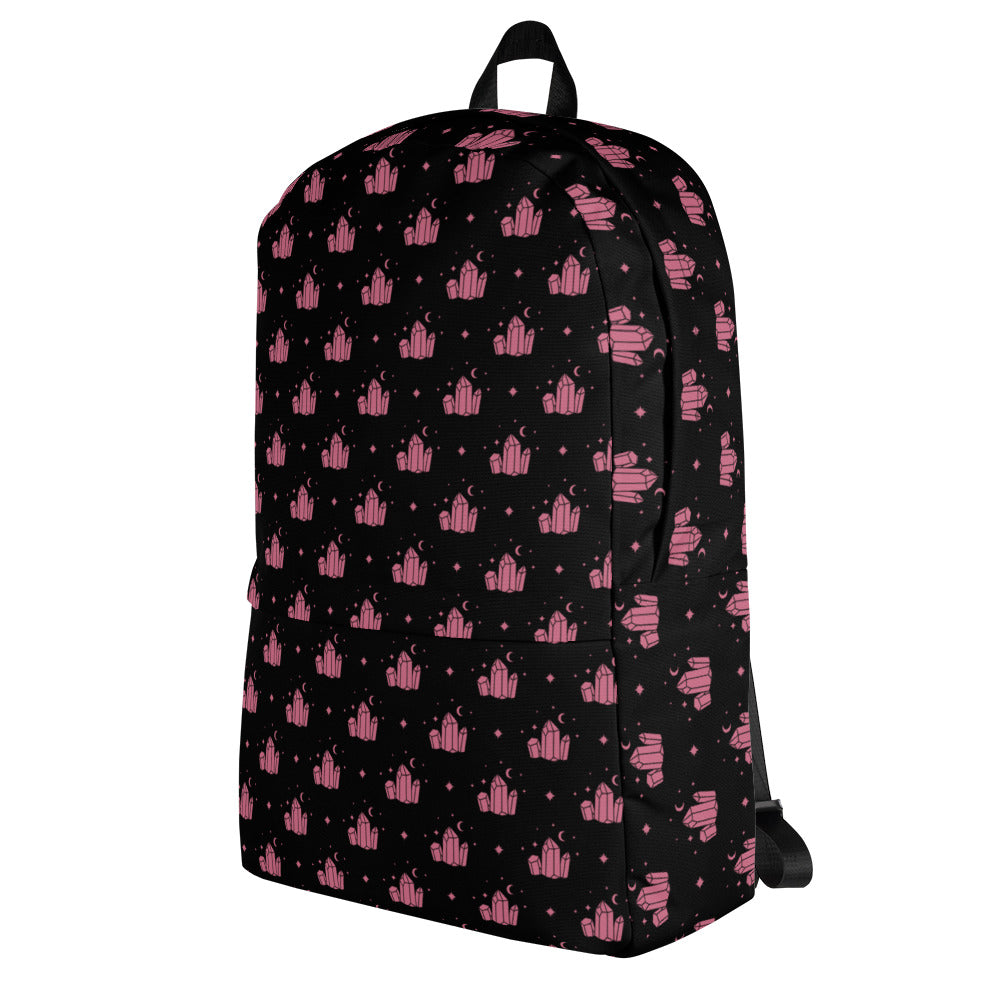 Crystal Star Black Romantic Pink Backpack