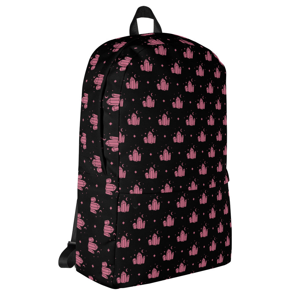 Crystal Star Black Romantic Pink Backpack