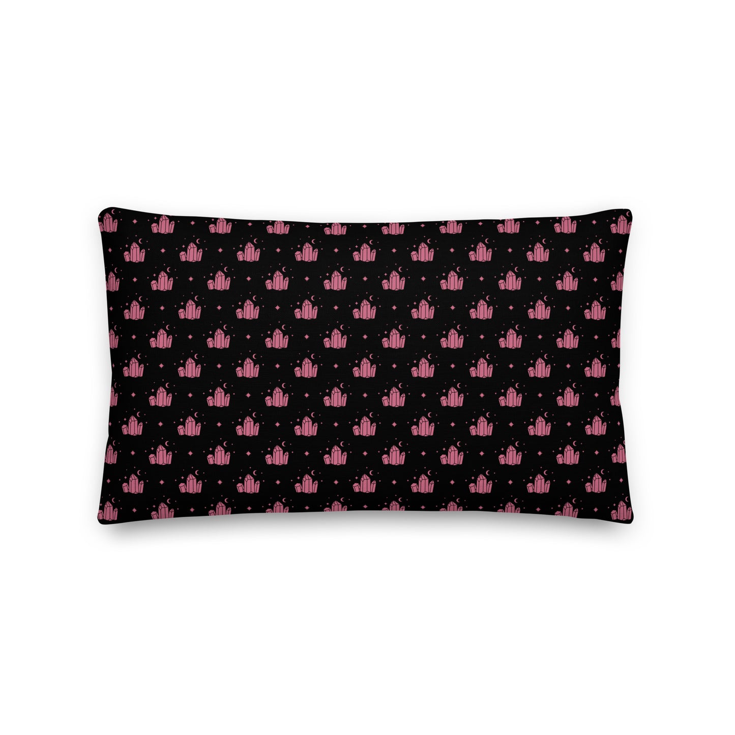 Crystal Star Black Romantic Pink Premium Throw Pillow