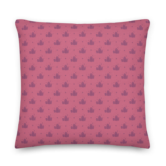 Crystal Star Romantic Pink Premium Throw Pillow