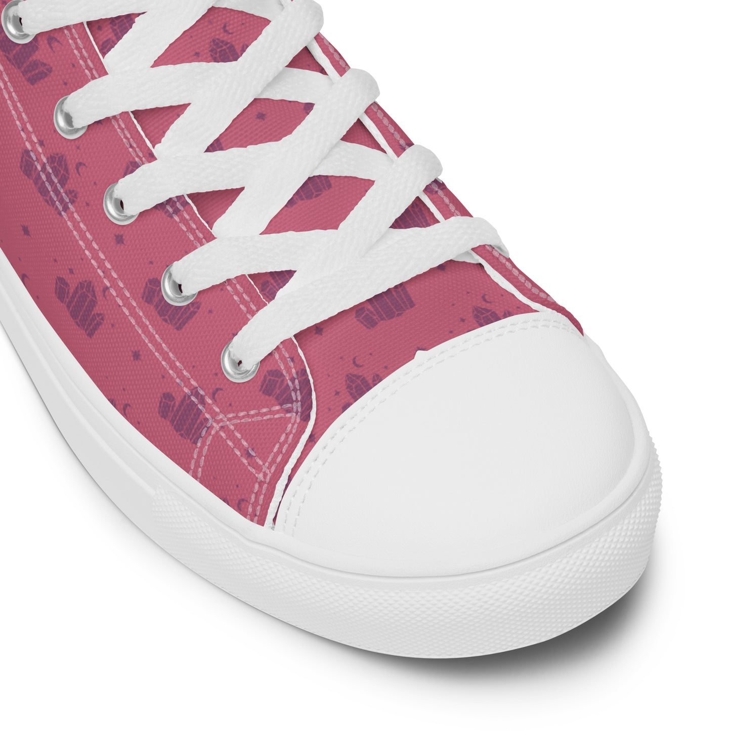 Crystal Star Romantic Pink Women’s High Top Canvas Shoes