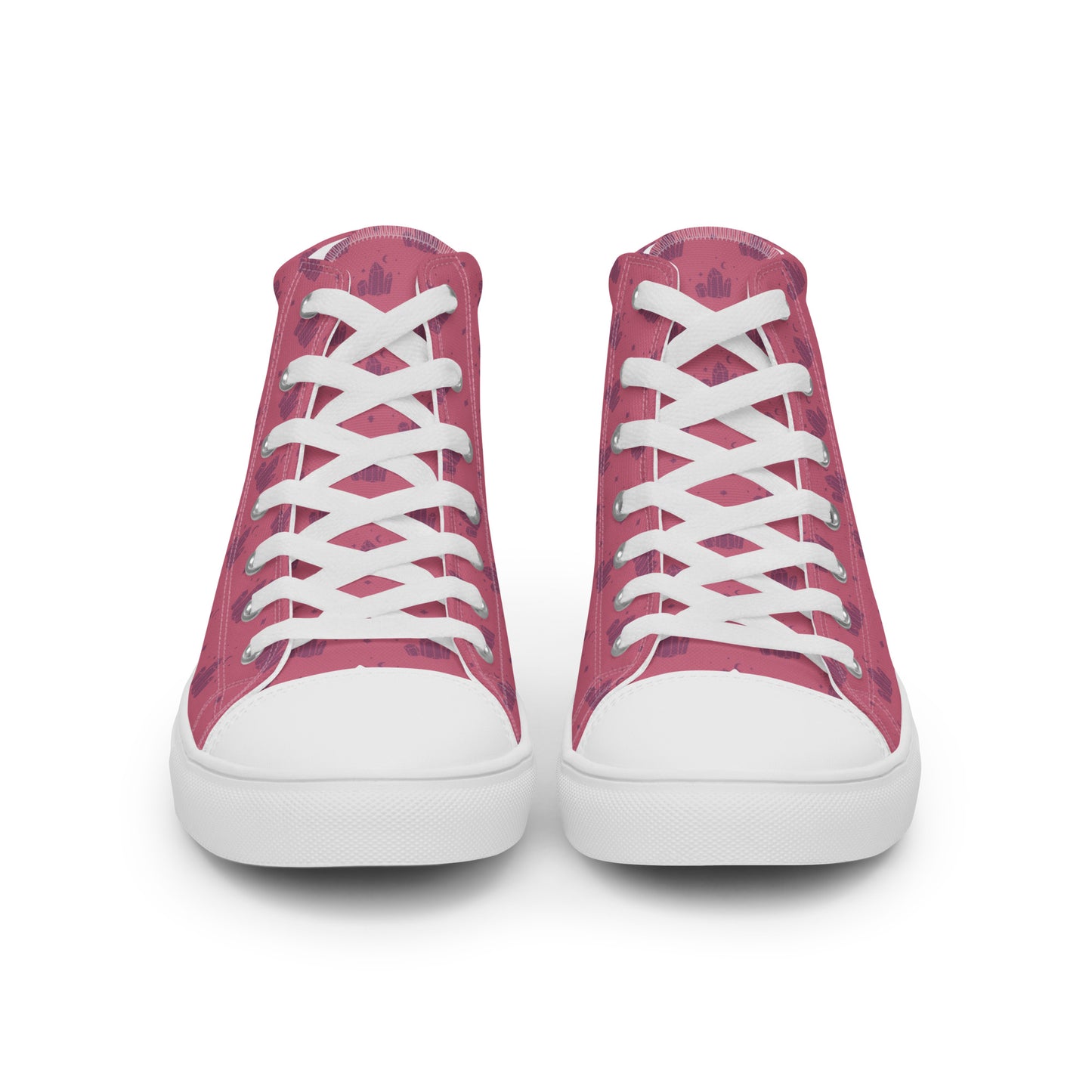 Crystal Star Romantic Pink Women’s High Top Canvas Shoes