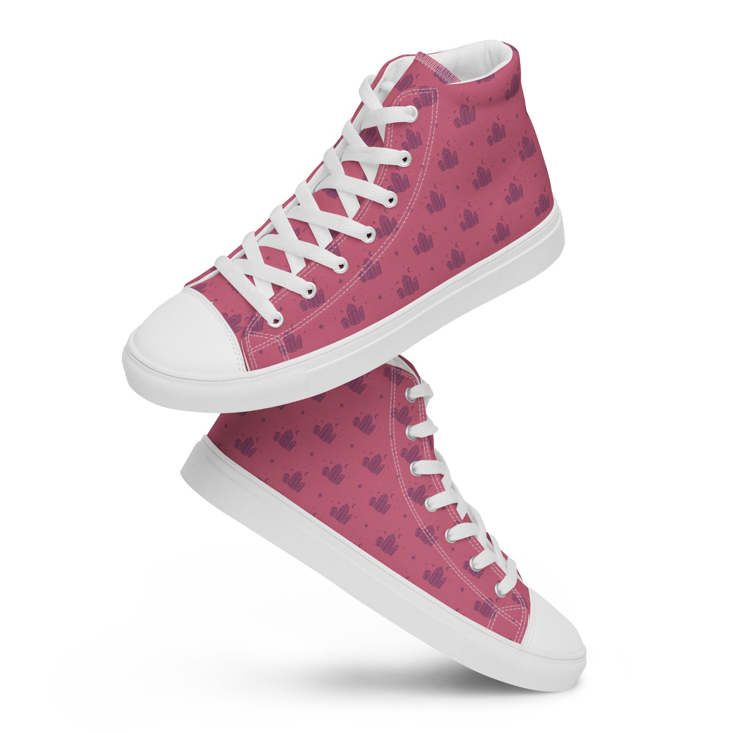 Crystal Star Romantic Pink Women’s High Top Canvas Shoes