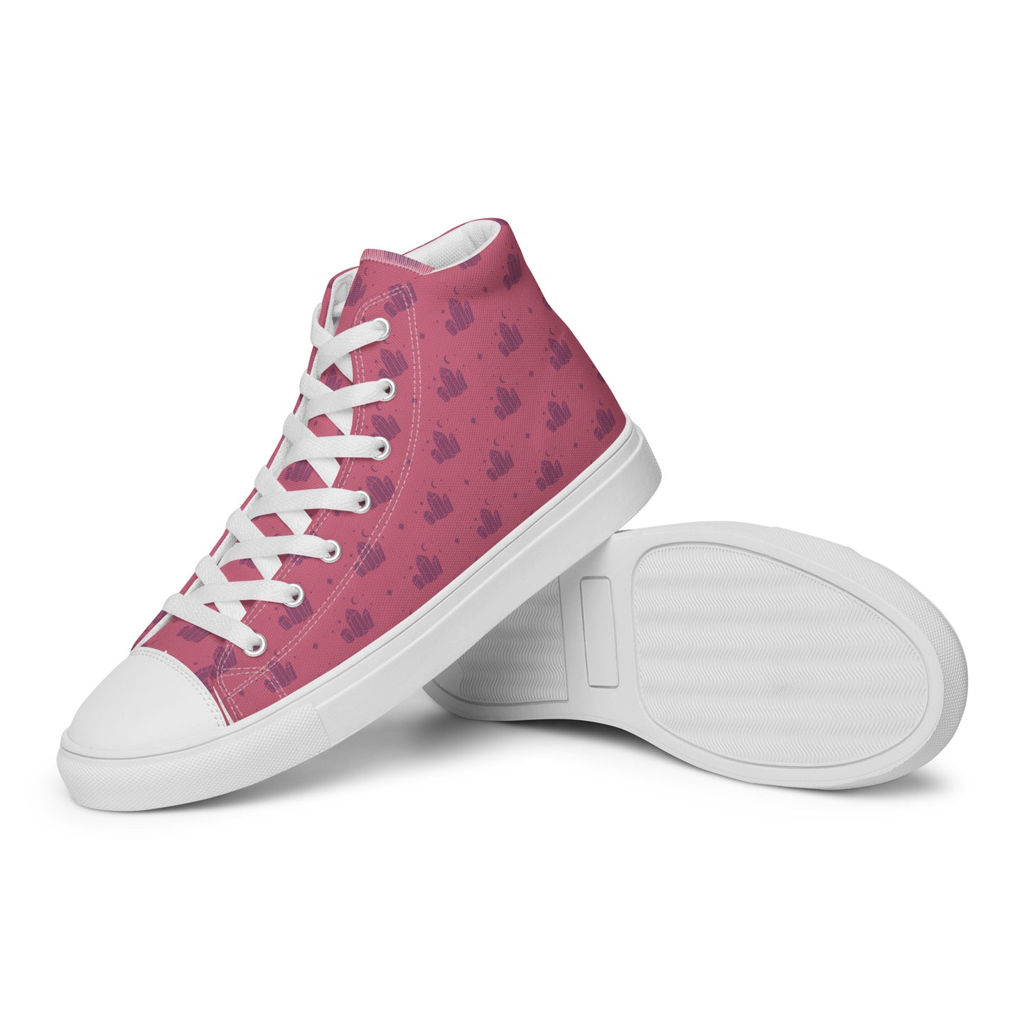 Crystal Star Romantic Pink Women’s High Top Canvas Shoes