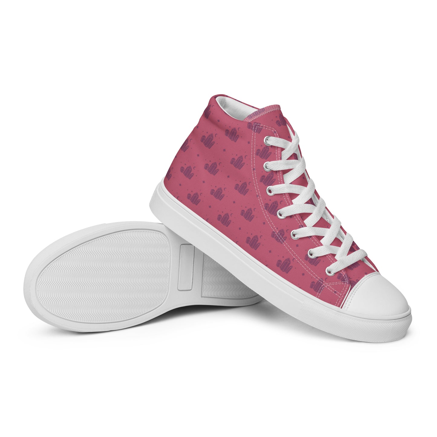 Crystal Star Romantic Pink Women’s High Top Canvas Shoes