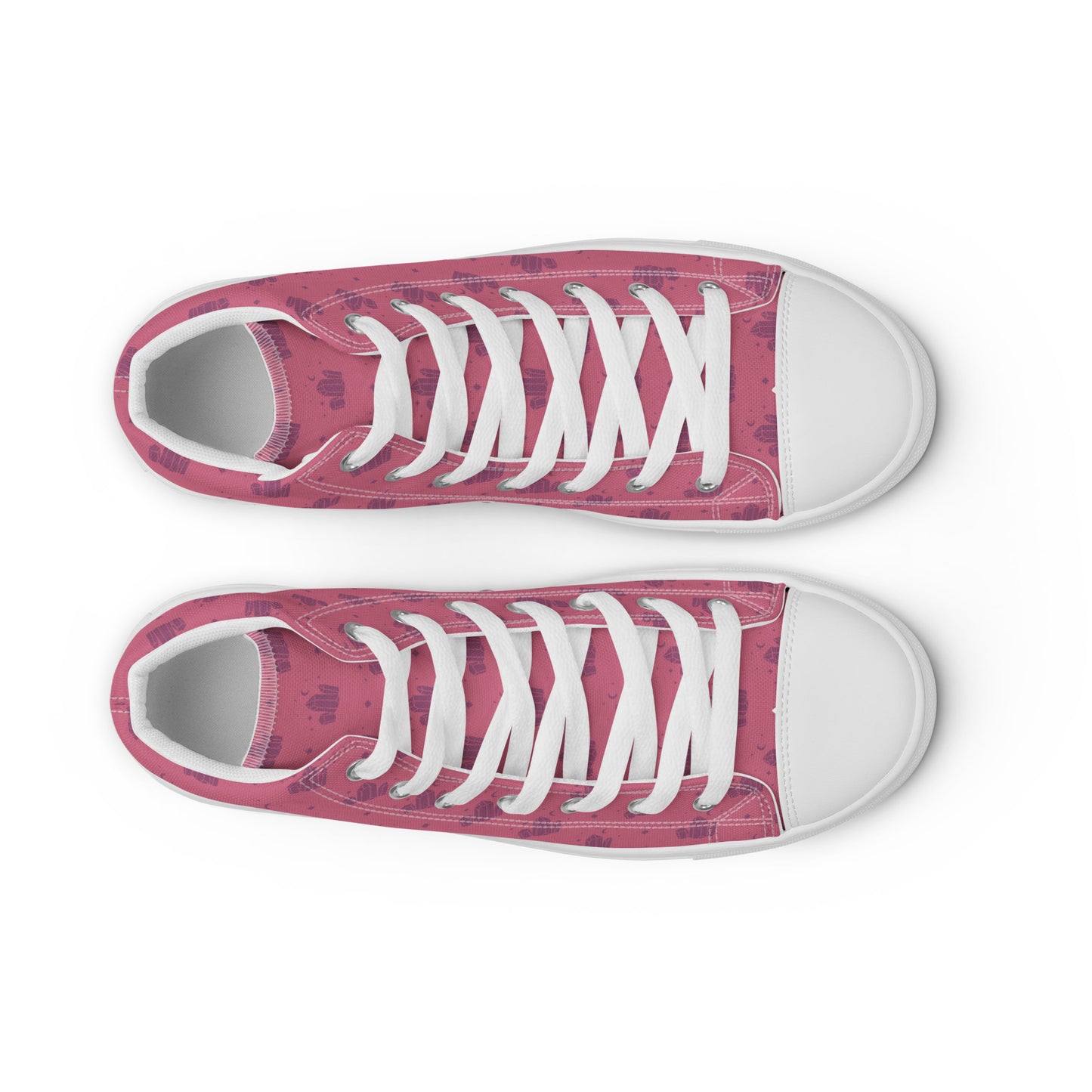 Crystal Star Romantic Pink Women’s High Top Canvas Shoes