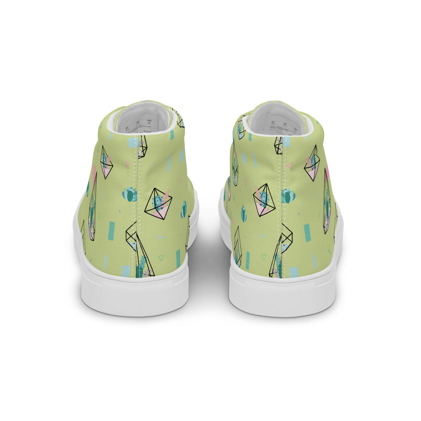 Crystal Terrarium Reef Green Women’s High Top Canvas Shoes