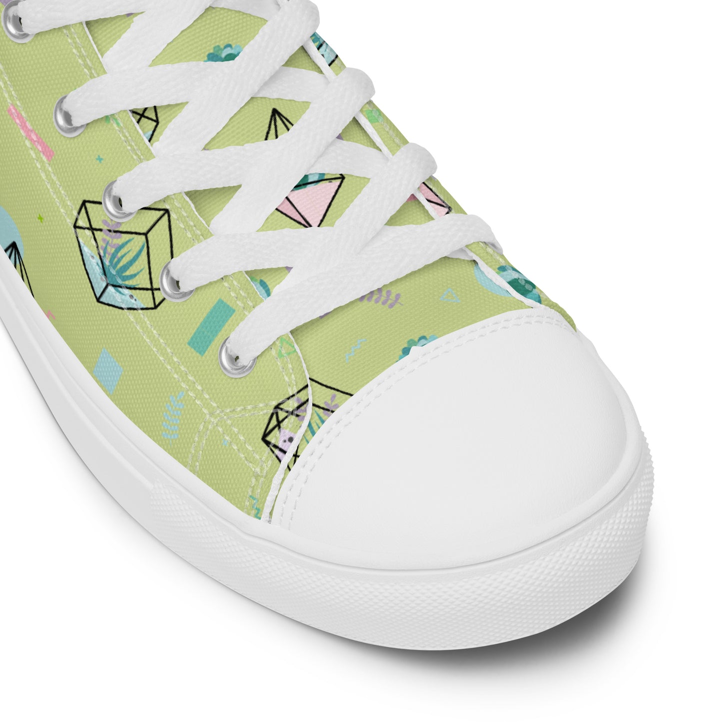 Crystal Terrarium Reef Green Women’s High Top Canvas Shoes