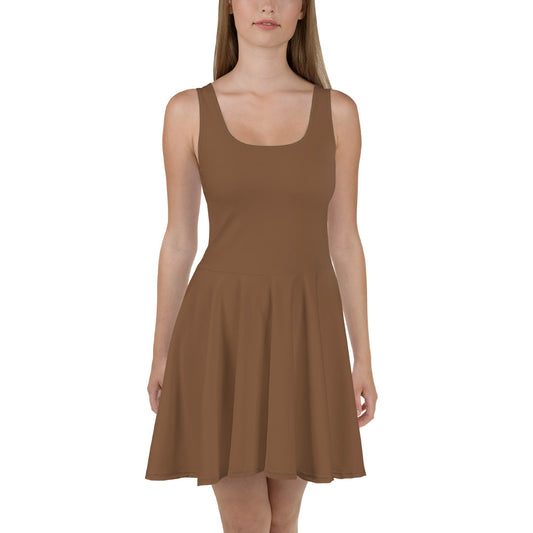 Earth Brown Skater Dress -front