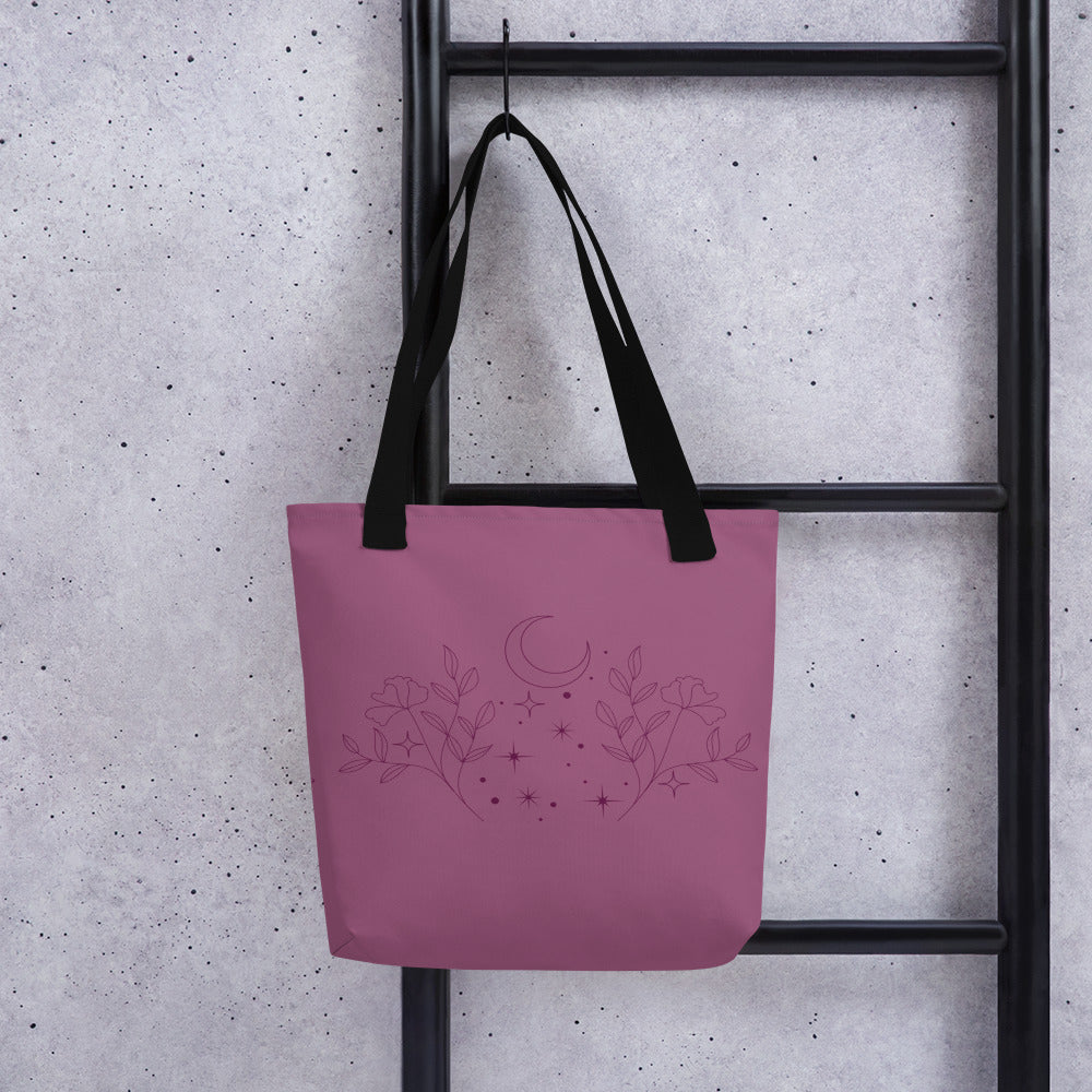 Flower Moon Warm Pink Tote Bag