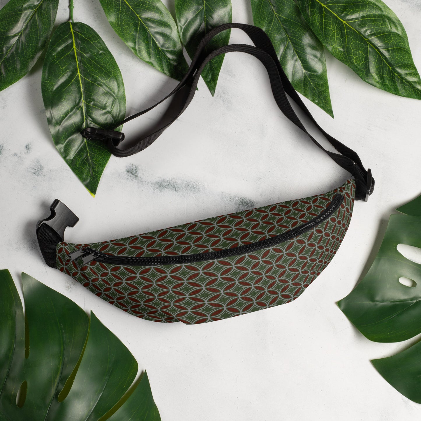 Flower of Life Tree Green Fanny Pack