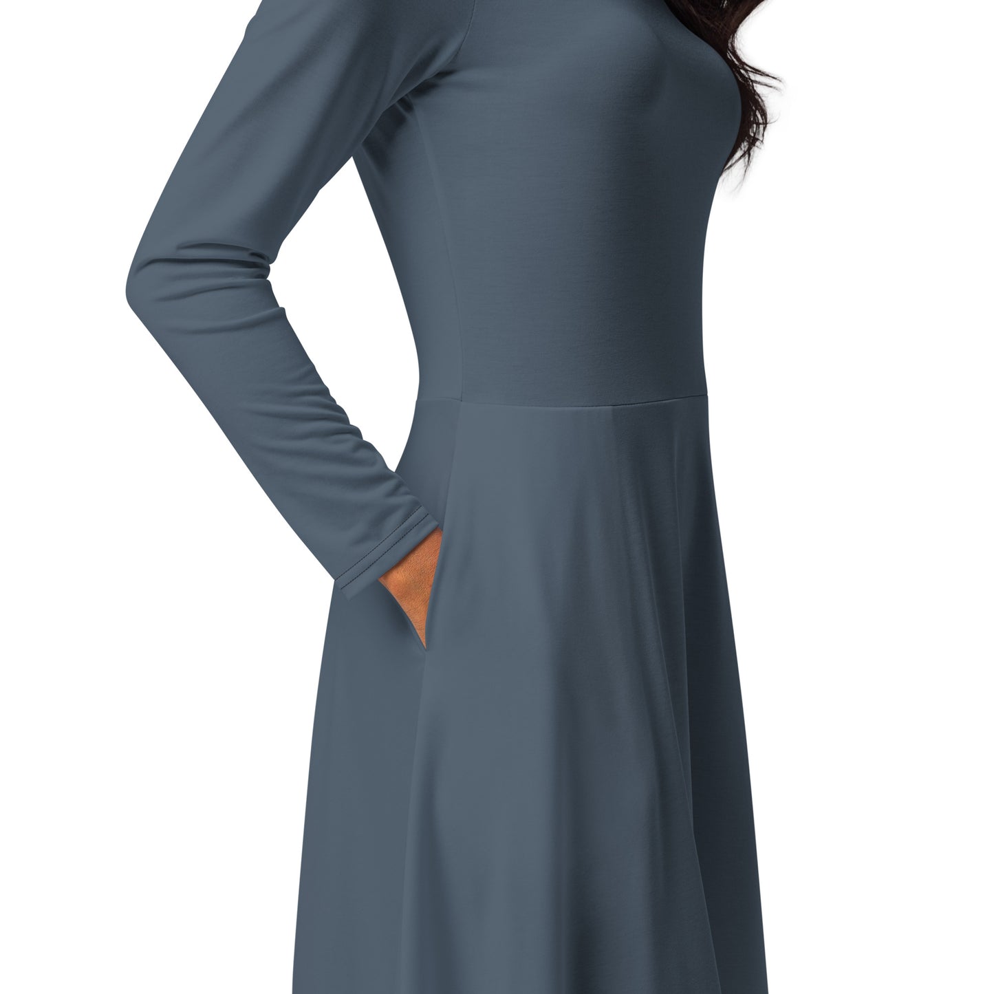 Fall blue-long-sleeve-midi-dress-product-details-3