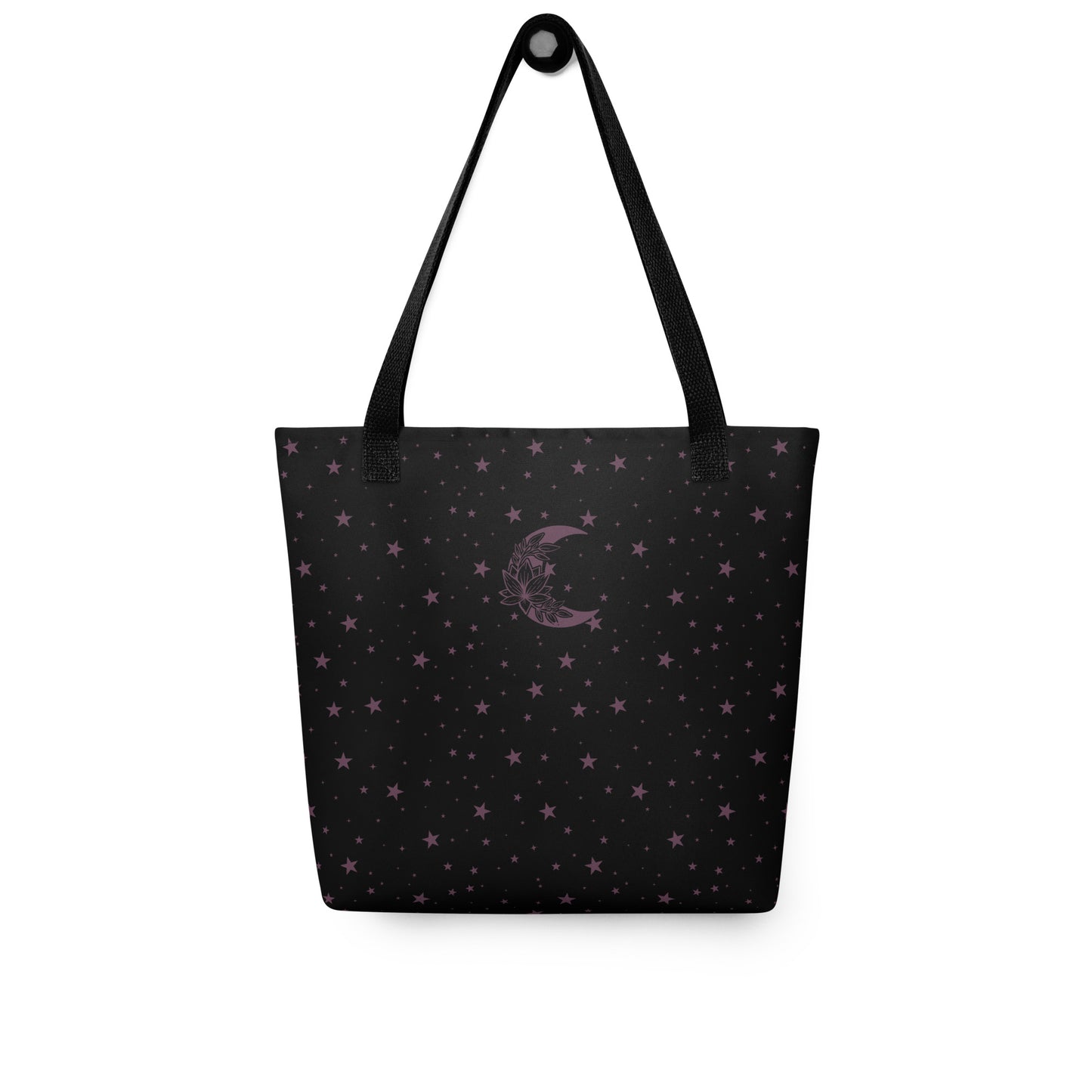 Floral Moon Star Black Purple Play Tote bag