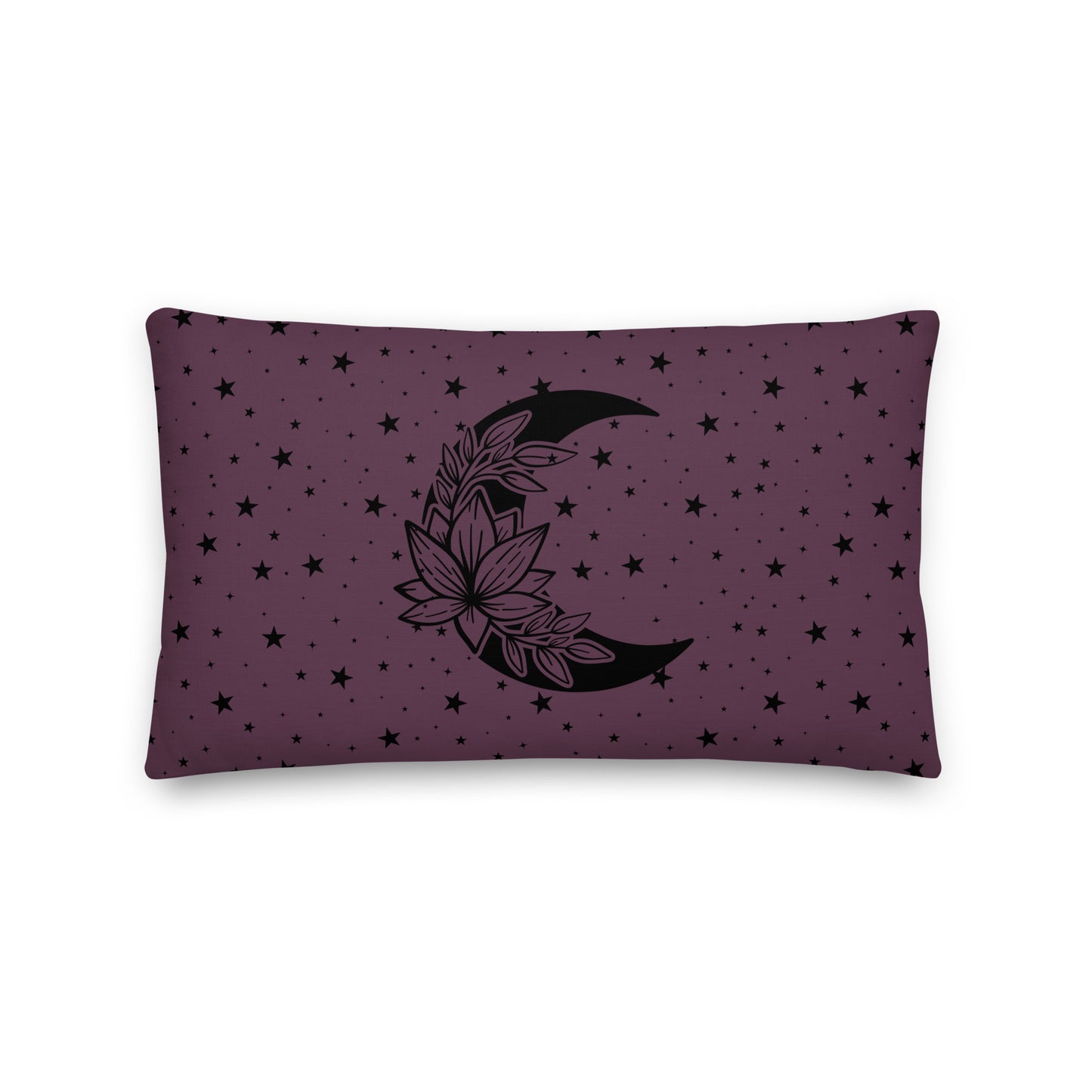 Floral Moon Star Purple Play Premium Throw Pillow