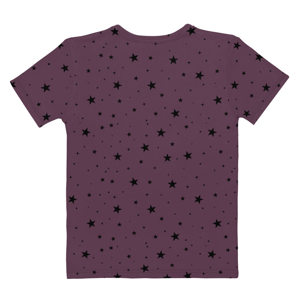 Floral Moon Star Purple Play Women's Crew Neck T-Shirt