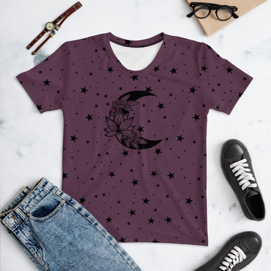 Floral Moon Star Purple Play Women's Crew Neck T-Shirt