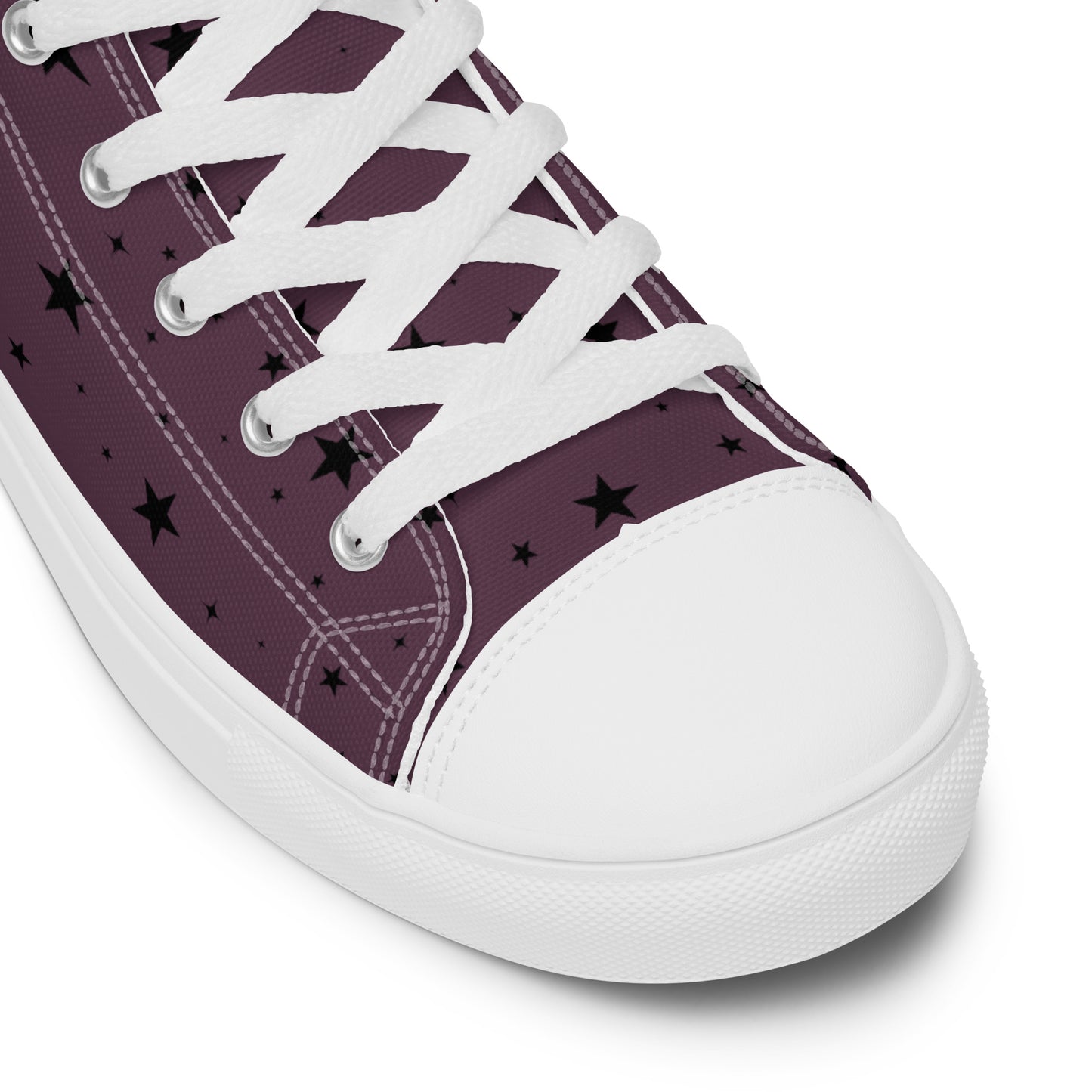 Floral Moon Star Purple Play Women’s High Top Canvas Shoes