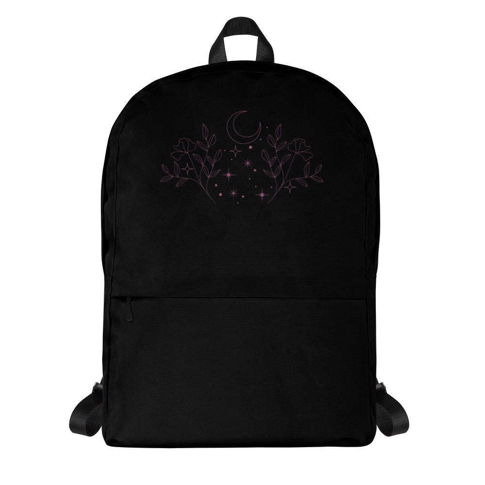 Flower Moon Black Backpack