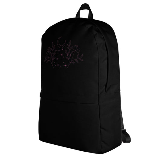 Flower Moon Black Backpack