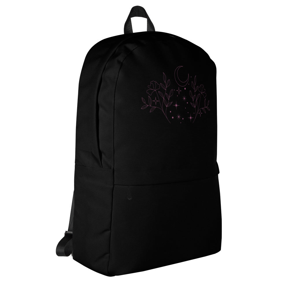 Flower Moon Black Backpack