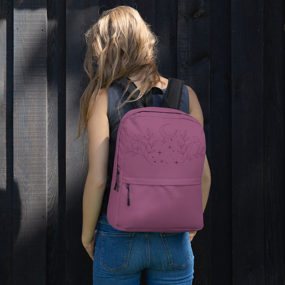 Flower Moon Warm Pink Backpack