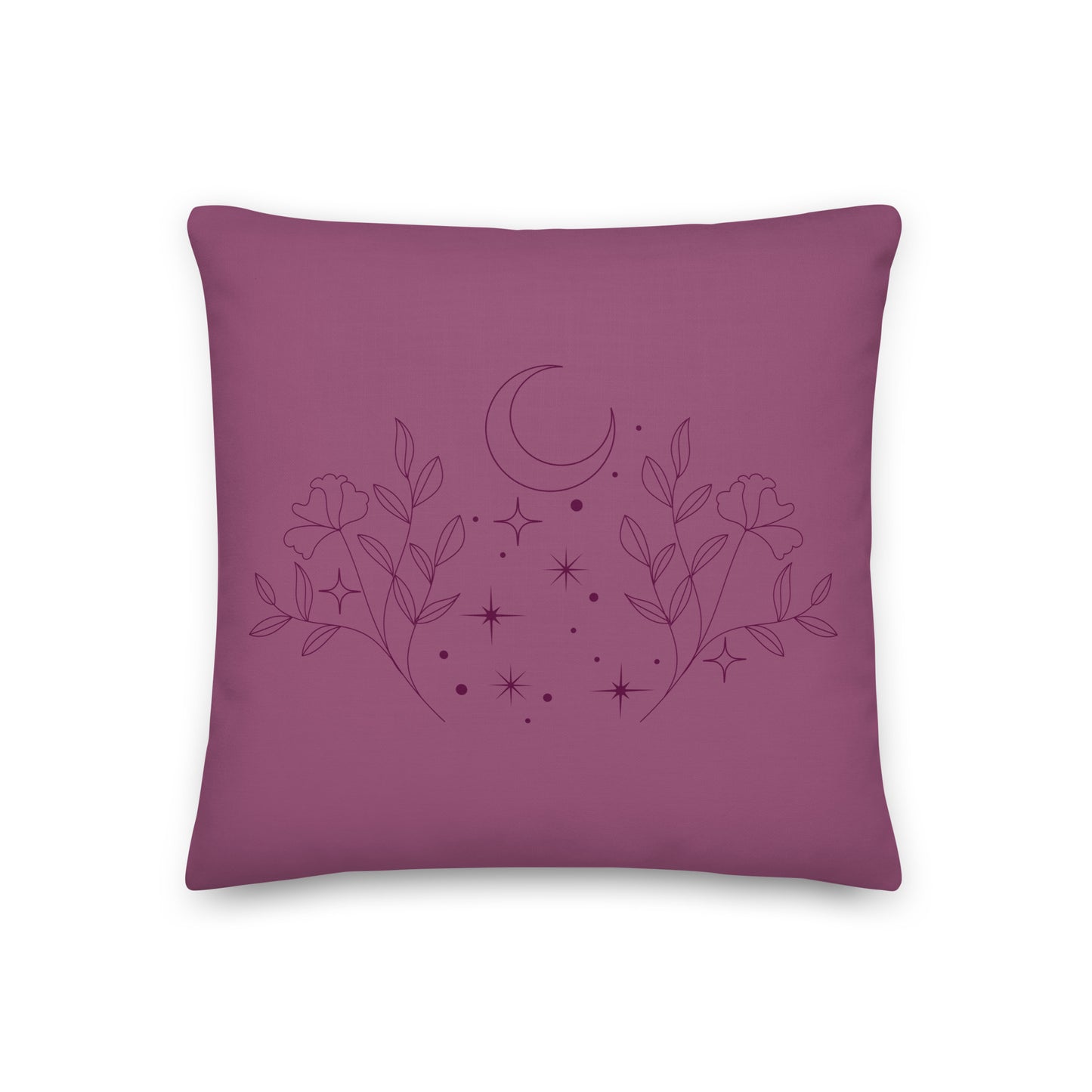 Flower Moon Warm Pink Premium Throw Pillow