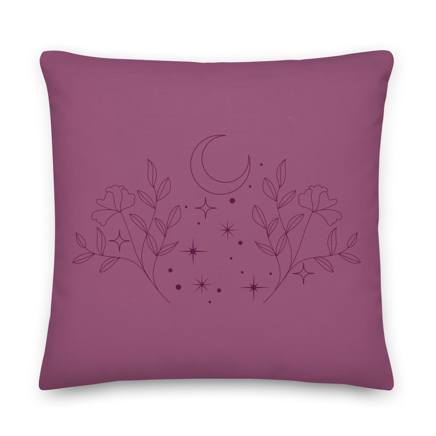 Flower Moon Warm Pink Premium Throw Pillow