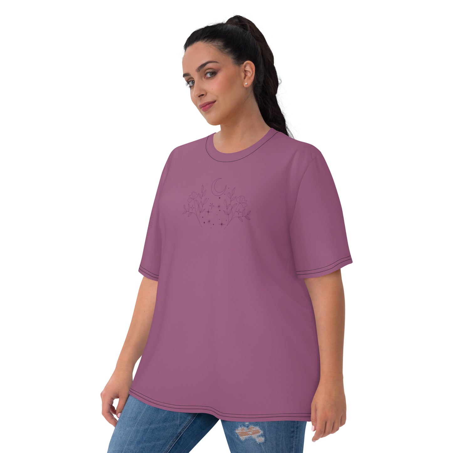 Flower Moon Warm Pink Women's Crew Neck T-shirt