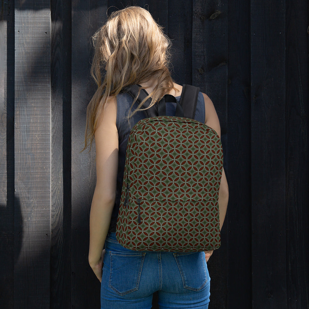 Flower of Life Tree Green Backpack