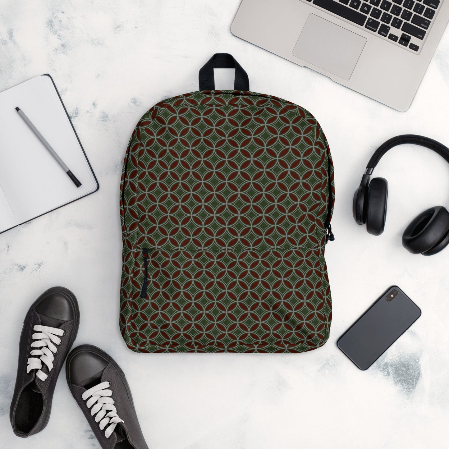 Flower of Life Tree Green Backpack