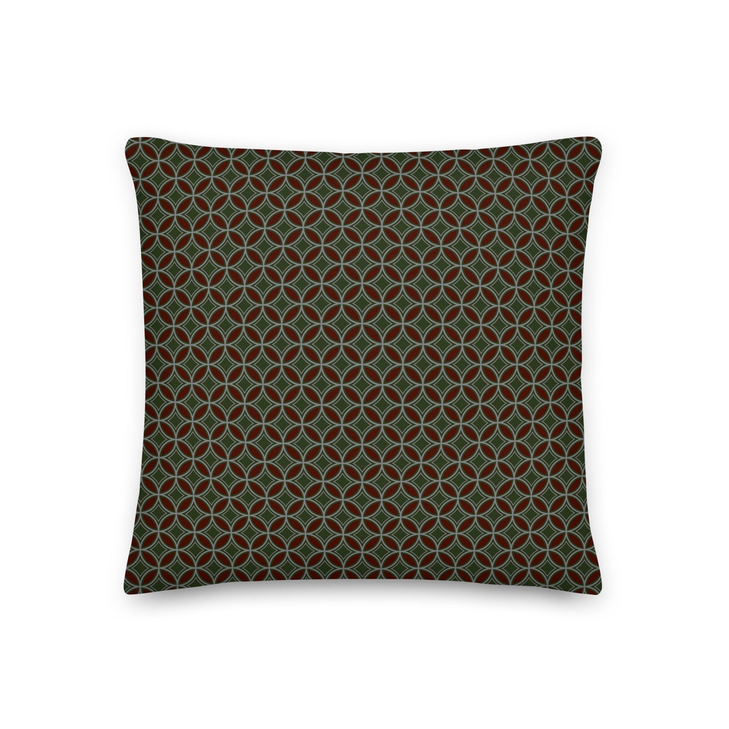 Flower of Life Tree Green Premium Throw Pillow