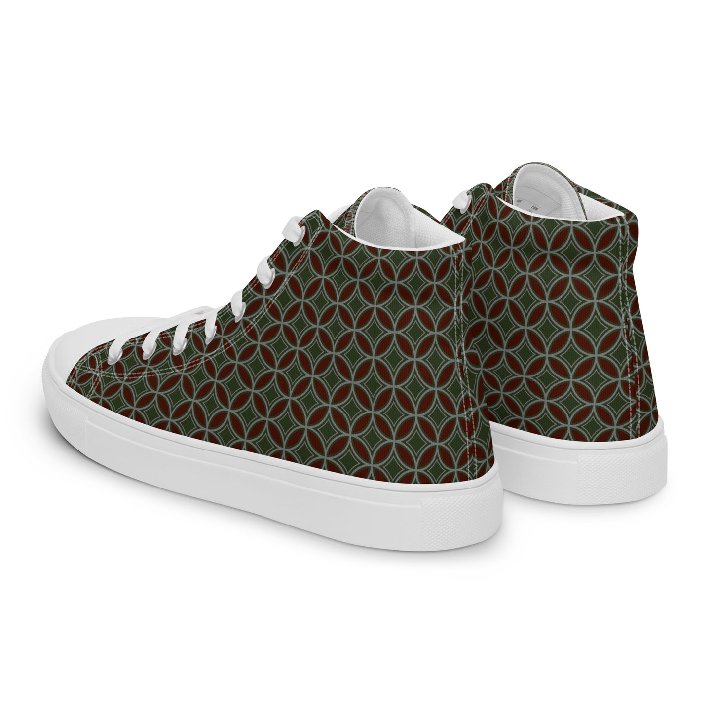 Flower of Life Tree Green Women’s High Top Canvas Shoes