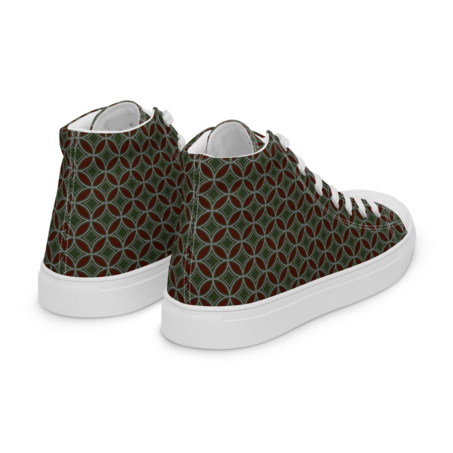 Flower of Life Tree Green Women’s High Top Canvas Shoes