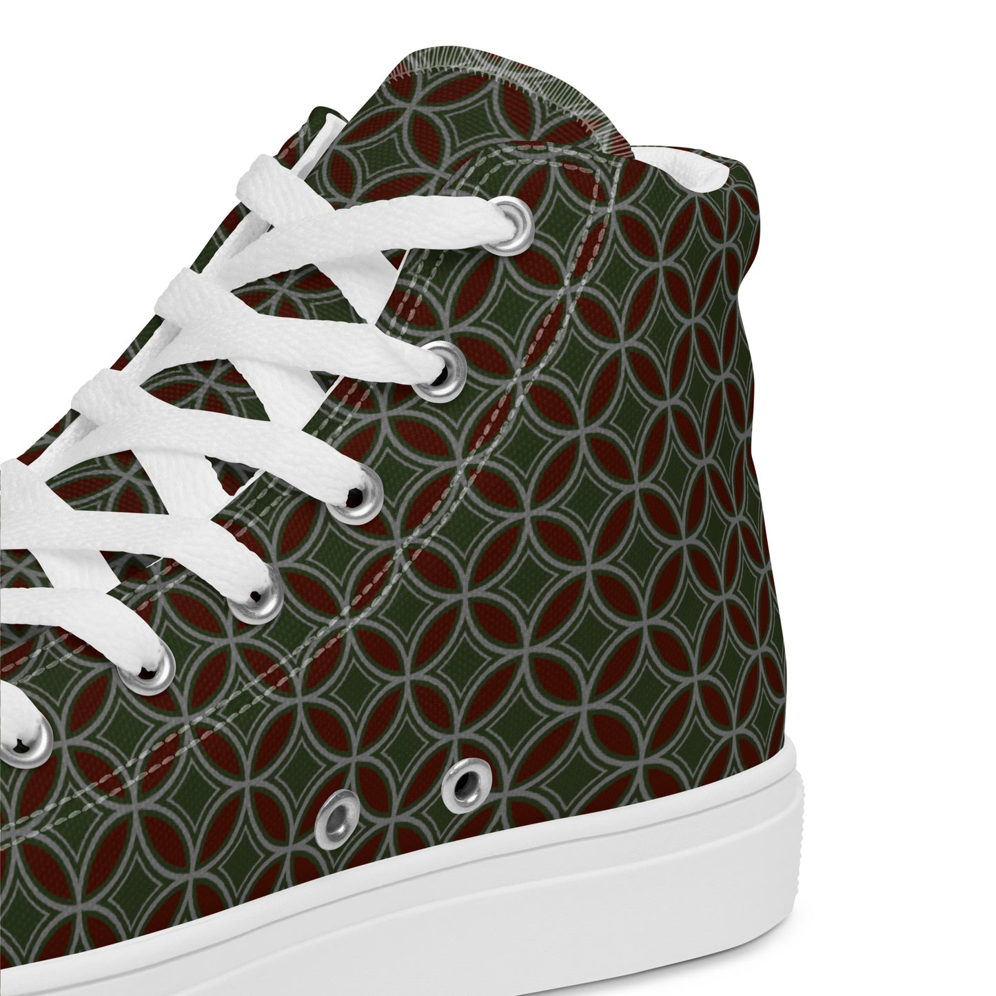 Flower of Life Tree Green Women’s High Top Canvas Shoes