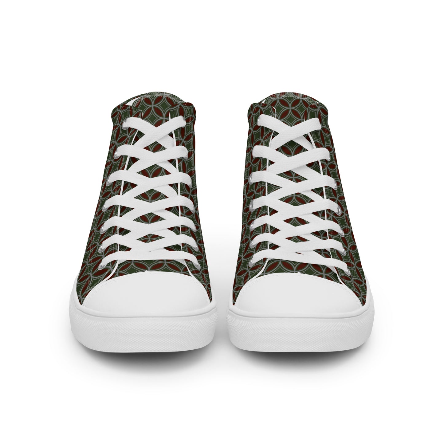 Flower of Life Tree Green Women’s High Top Canvas Shoes