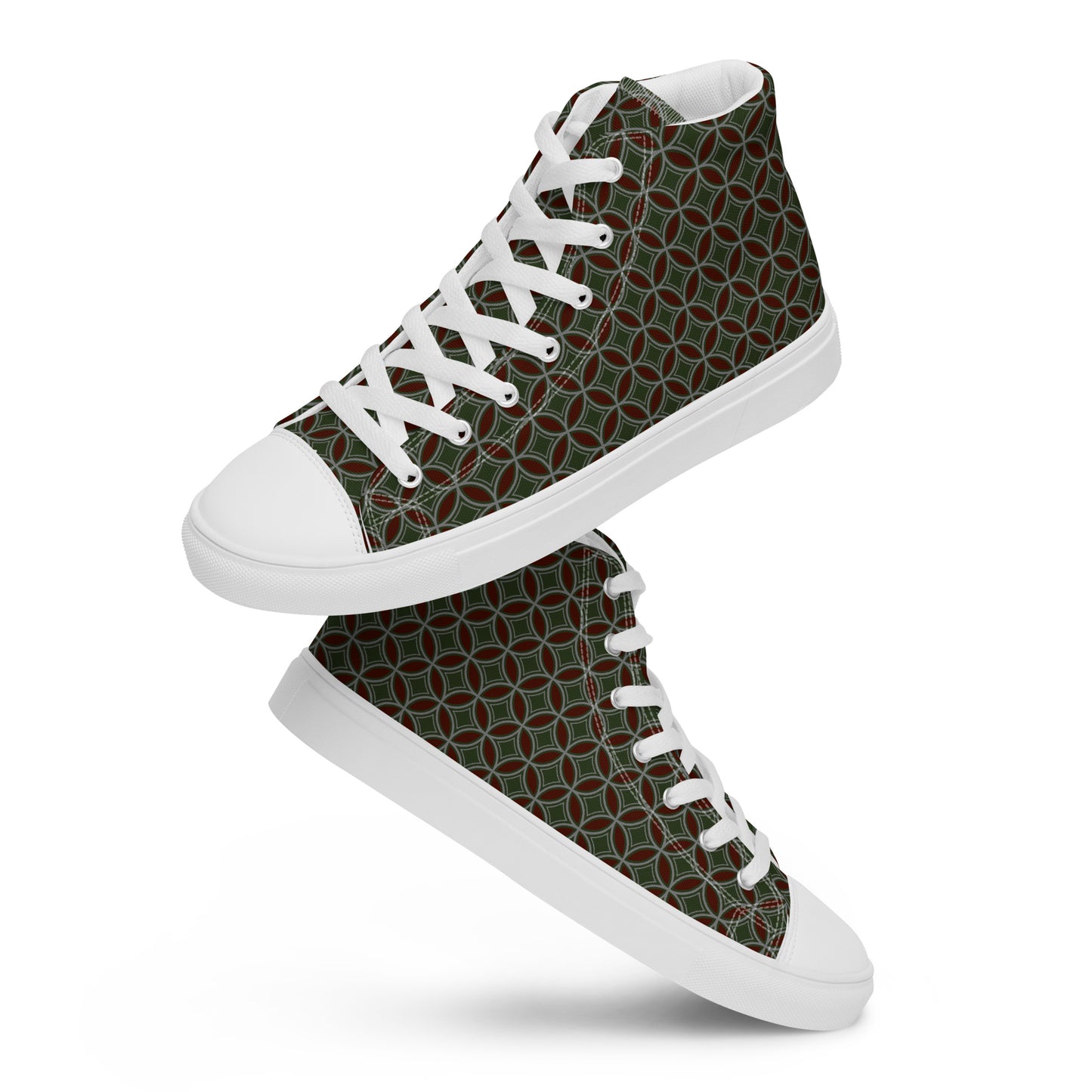 Flower of Life Tree Green Women’s High Top Canvas Shoes