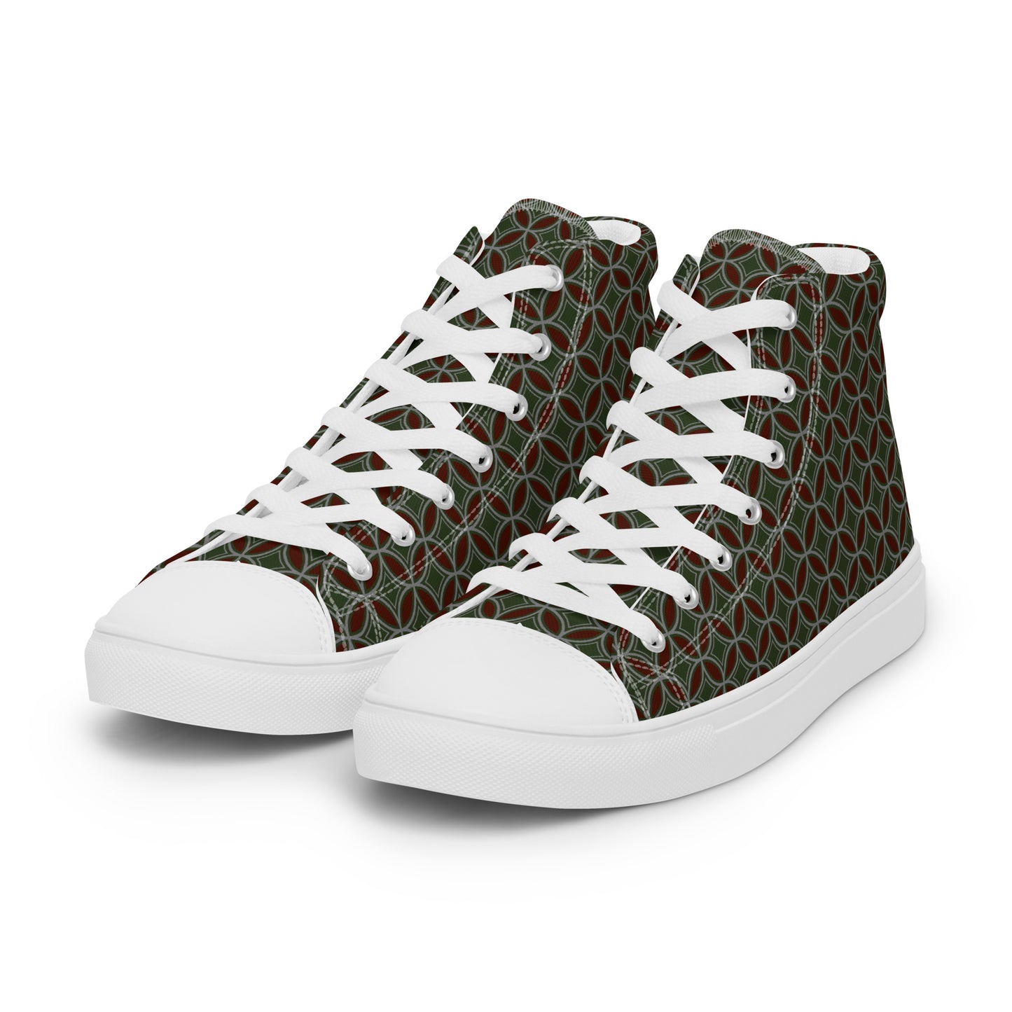 Flower of Life Tree Green Women’s High Top Canvas Shoes