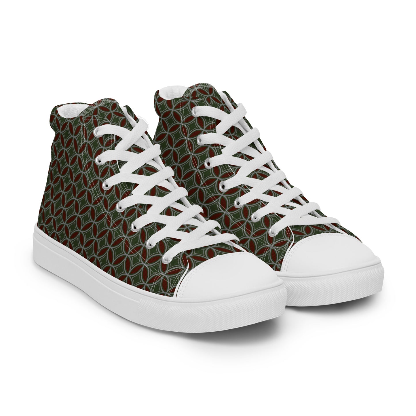 Flower of Life Tree Green Women’s High Top Canvas Shoes