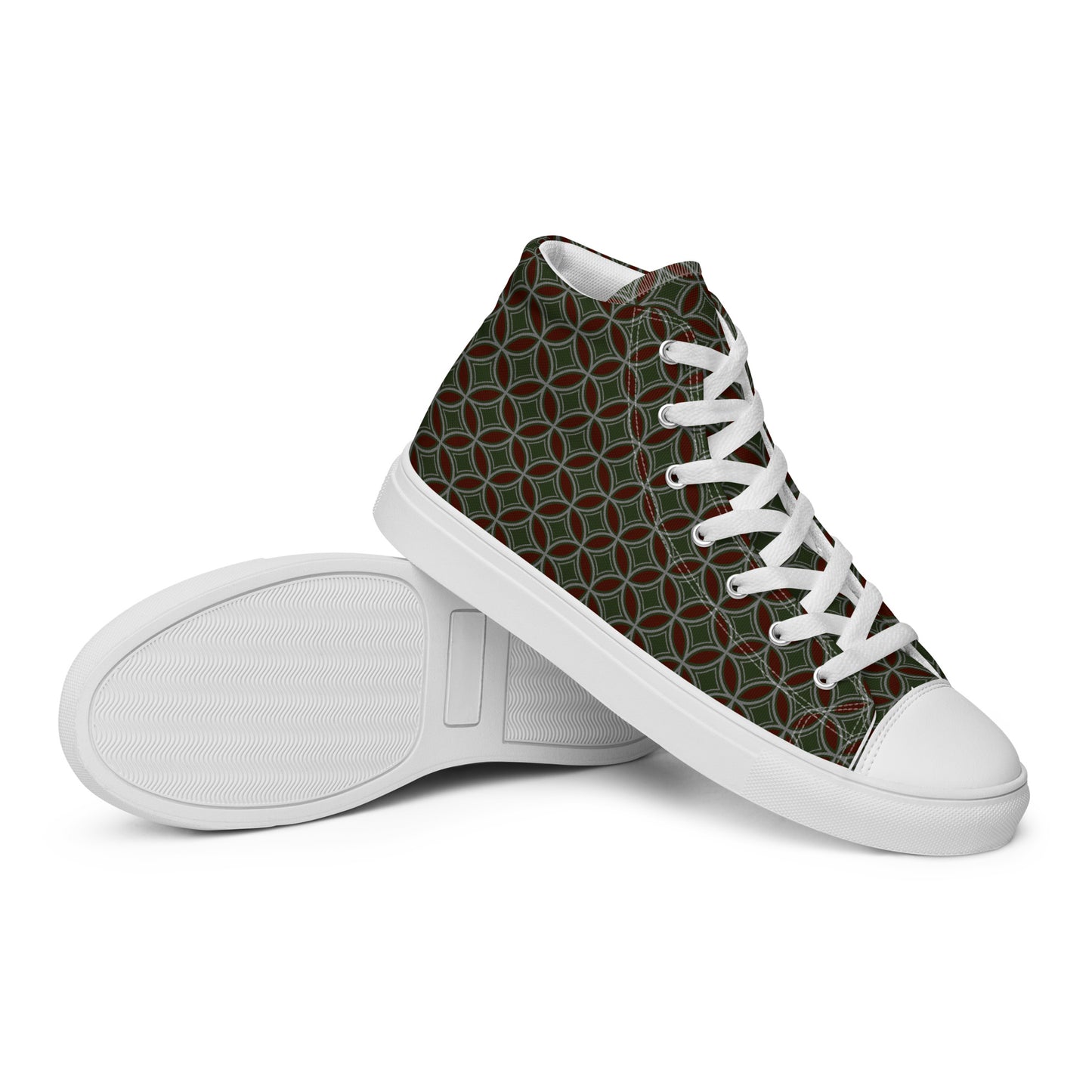 Flower of Life Tree Green Women’s High Top Canvas Shoes