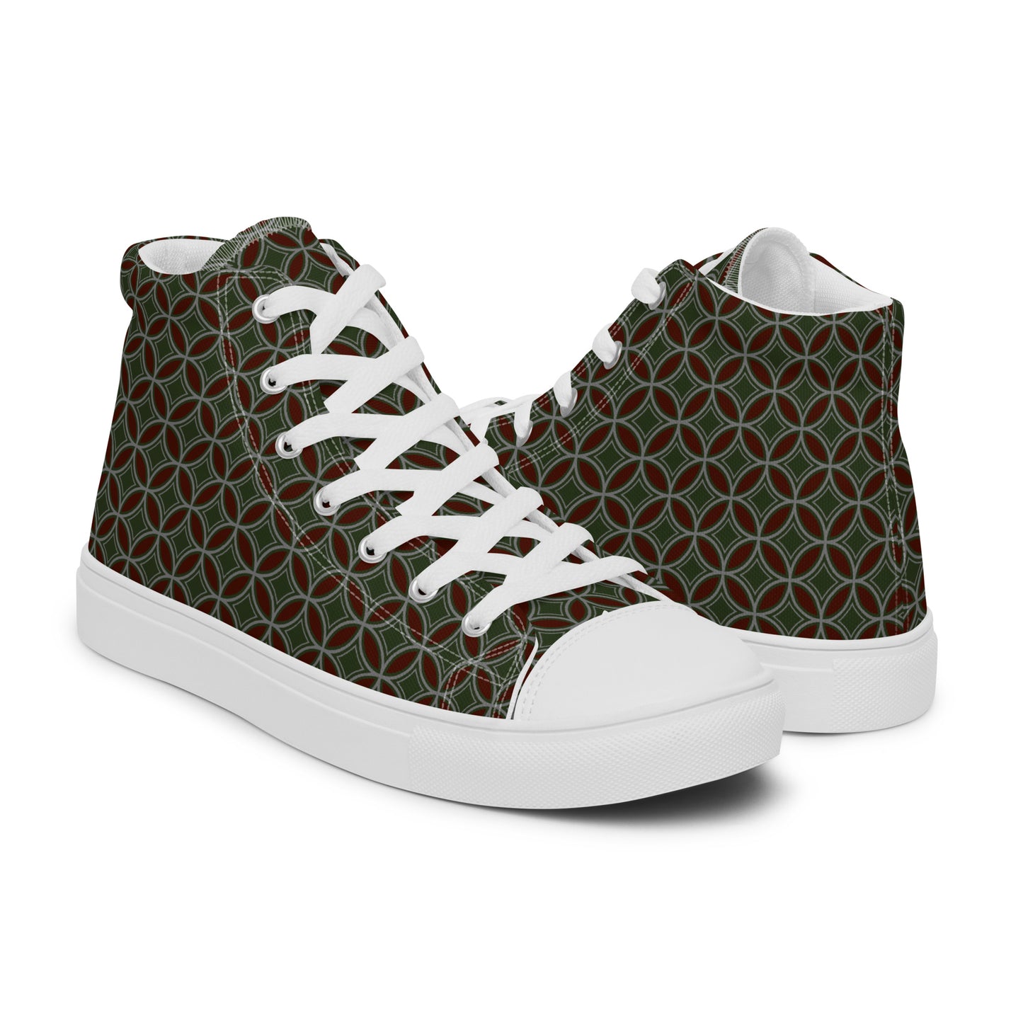 Flower of Life Tree Green Women’s High Top Canvas Shoes