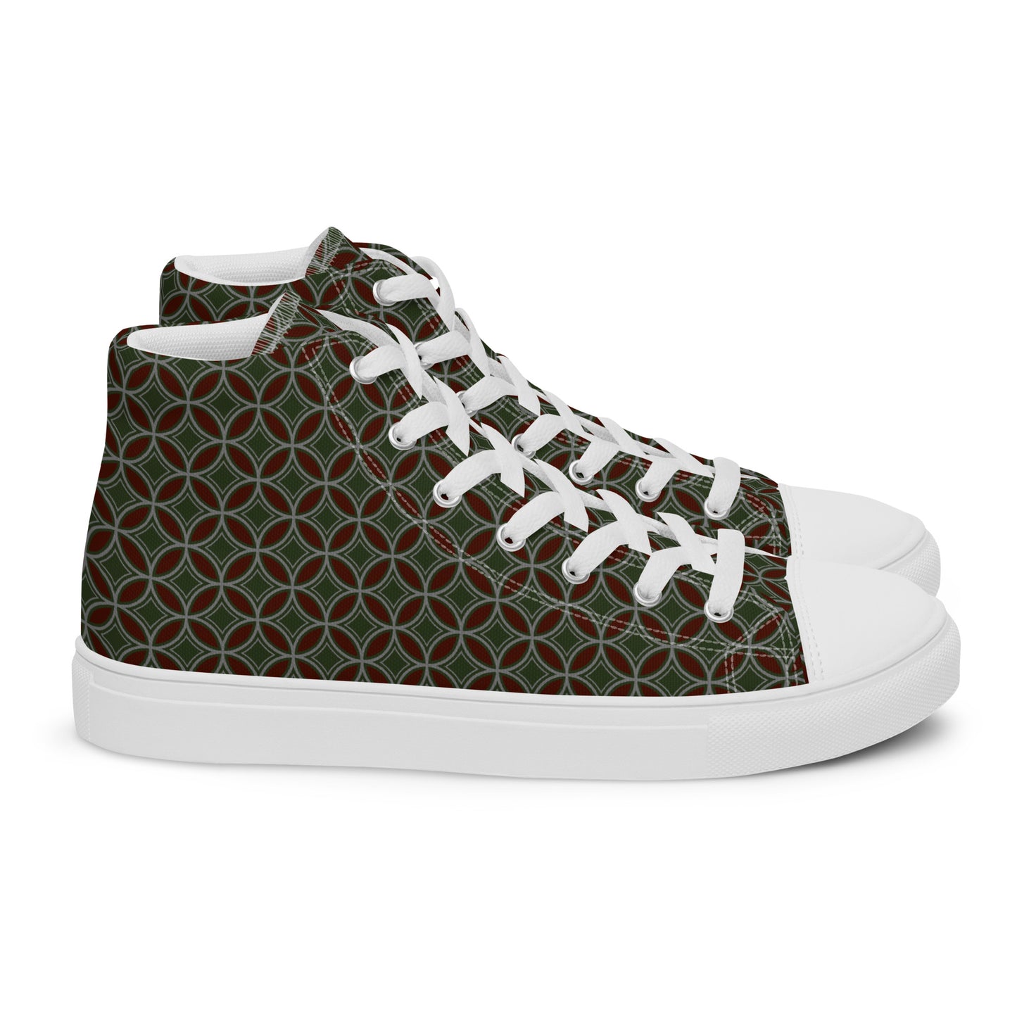 Flower of Life Tree Green Women’s High Top Canvas Shoes