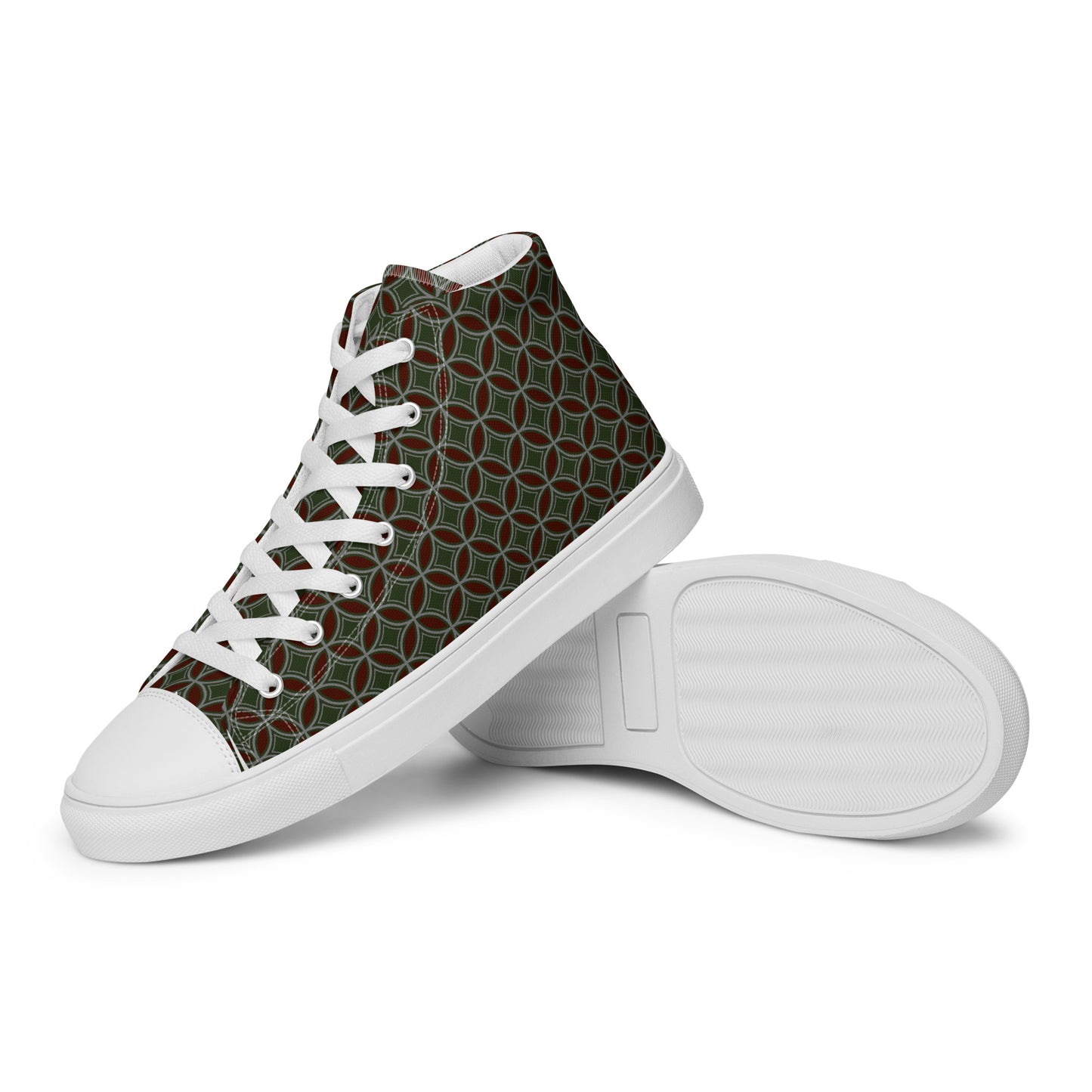 Flower of Life Tree Green Women’s High Top Canvas Shoes