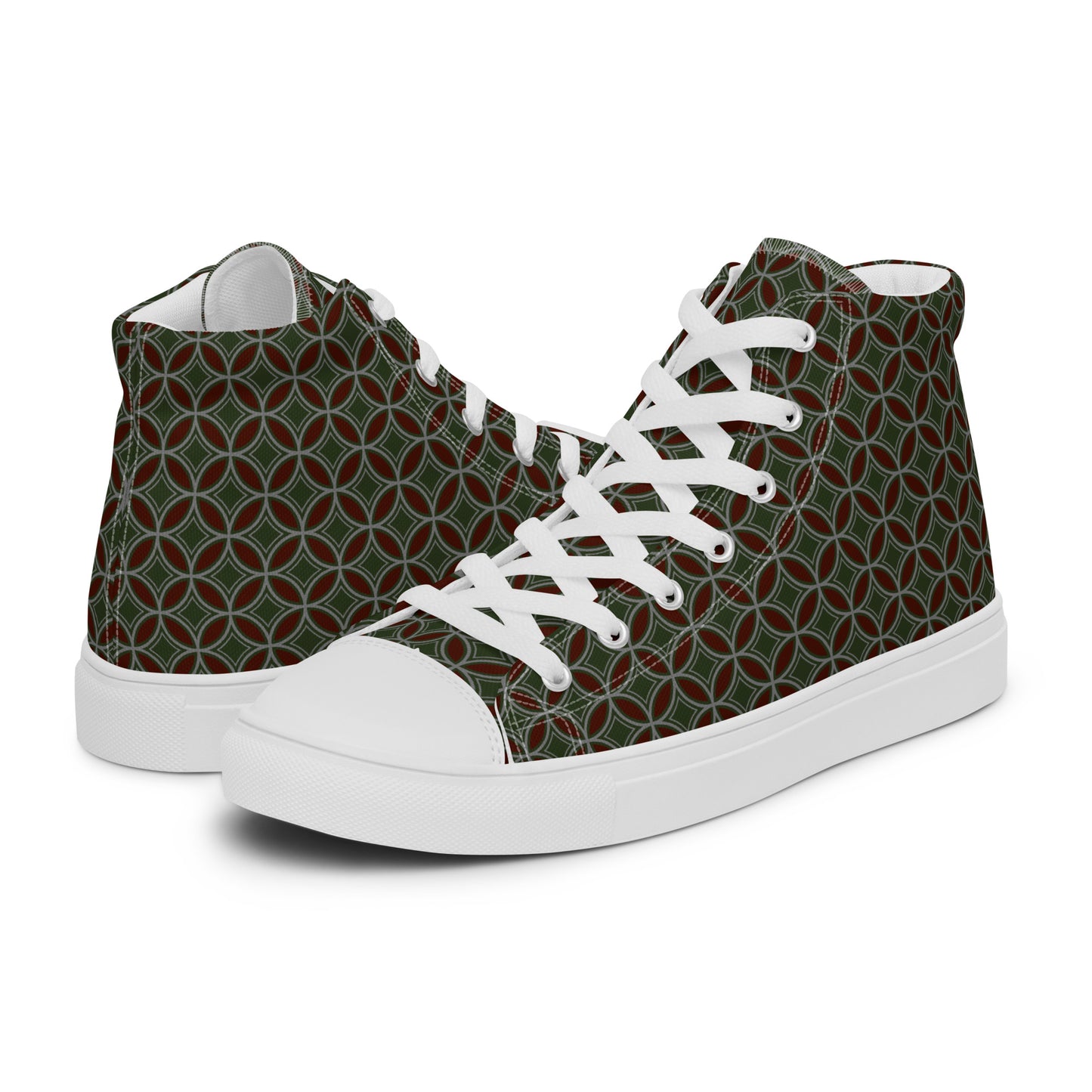 Flower of Life Tree Green Women’s High Top Canvas Shoes