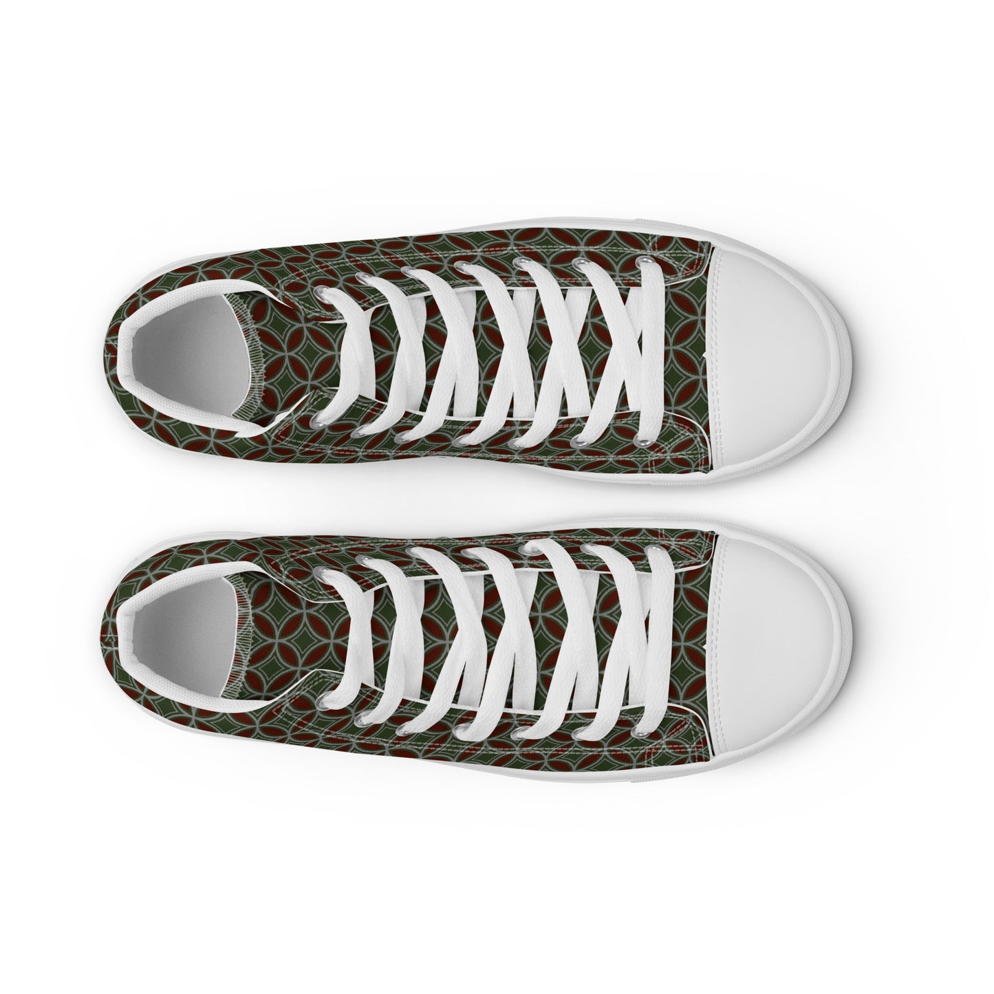 Flower of Life Tree Green Women’s High Top Canvas Shoes