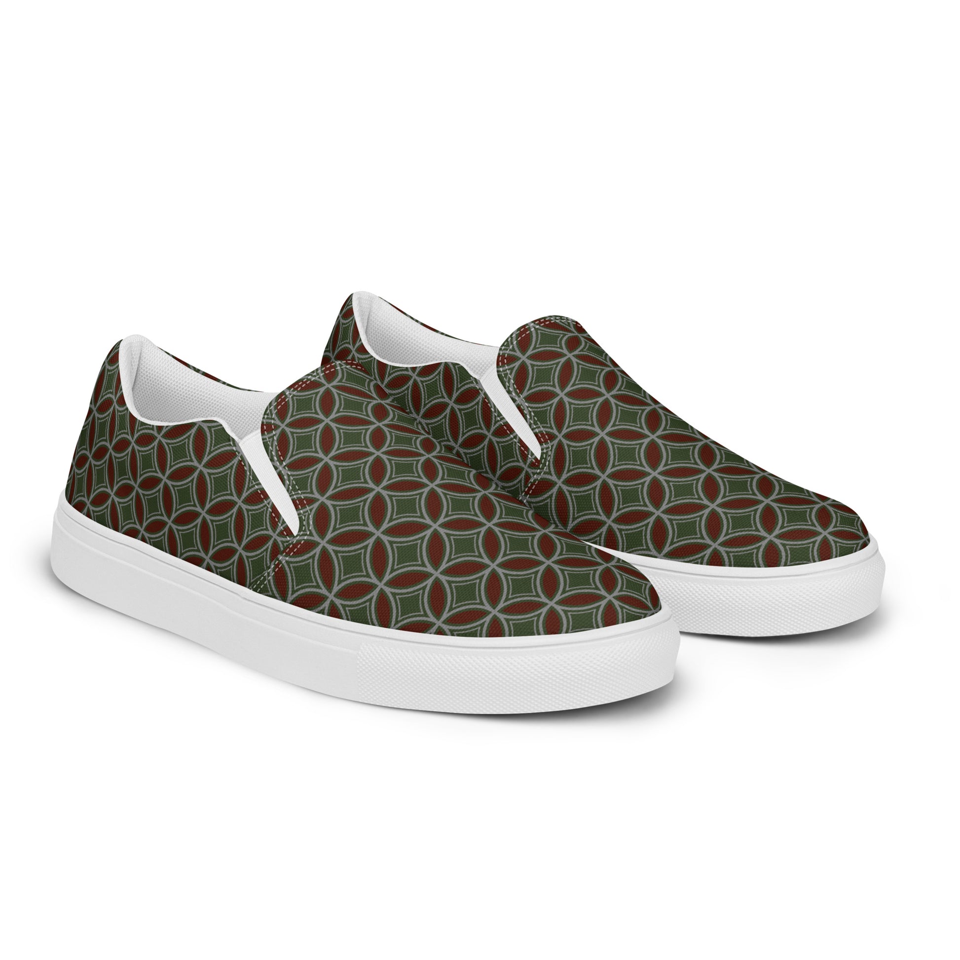 Flower of Life womens-slip-on-canvas-shoes-right-front 1