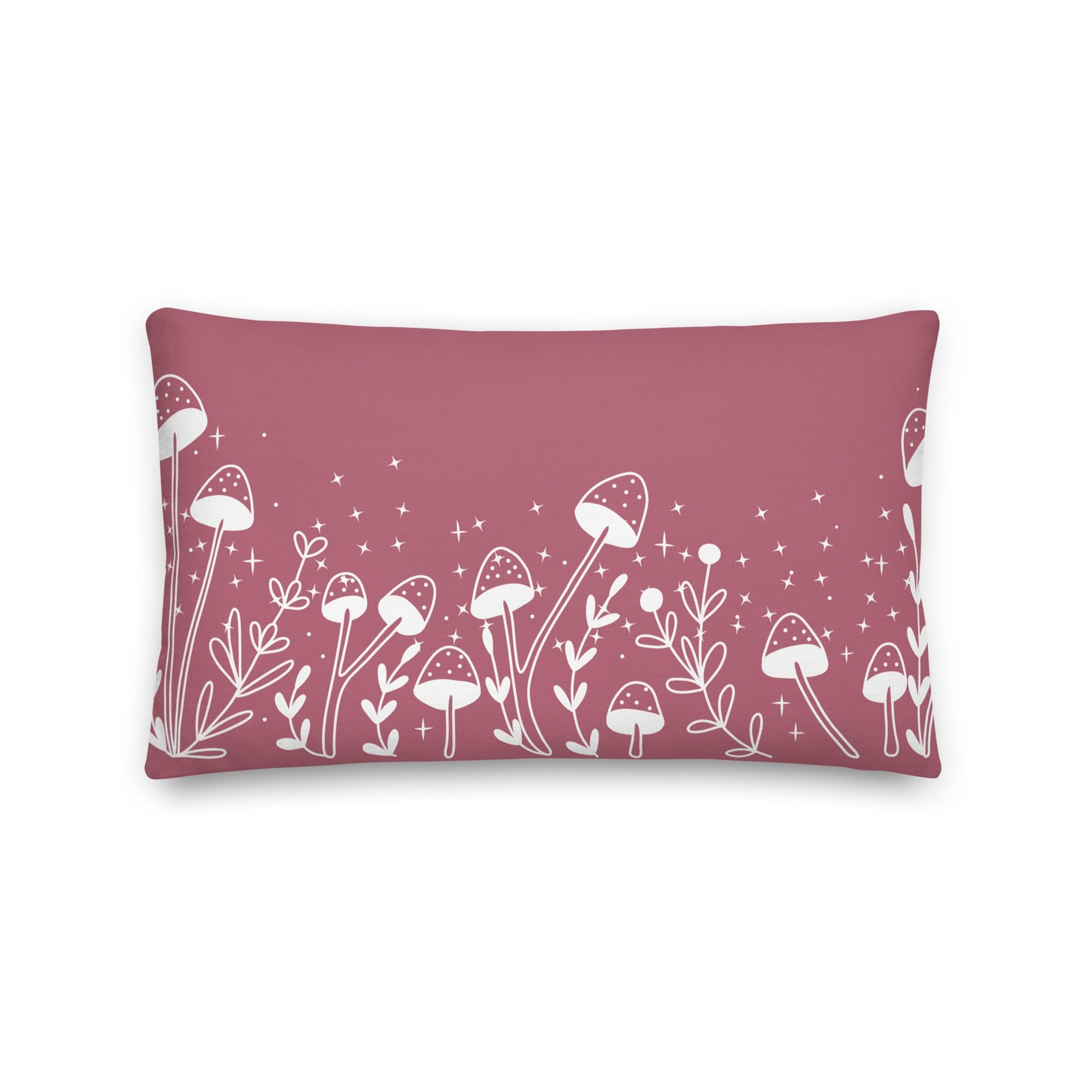 Fungi Star Petal Pink Premium Throw Pillow