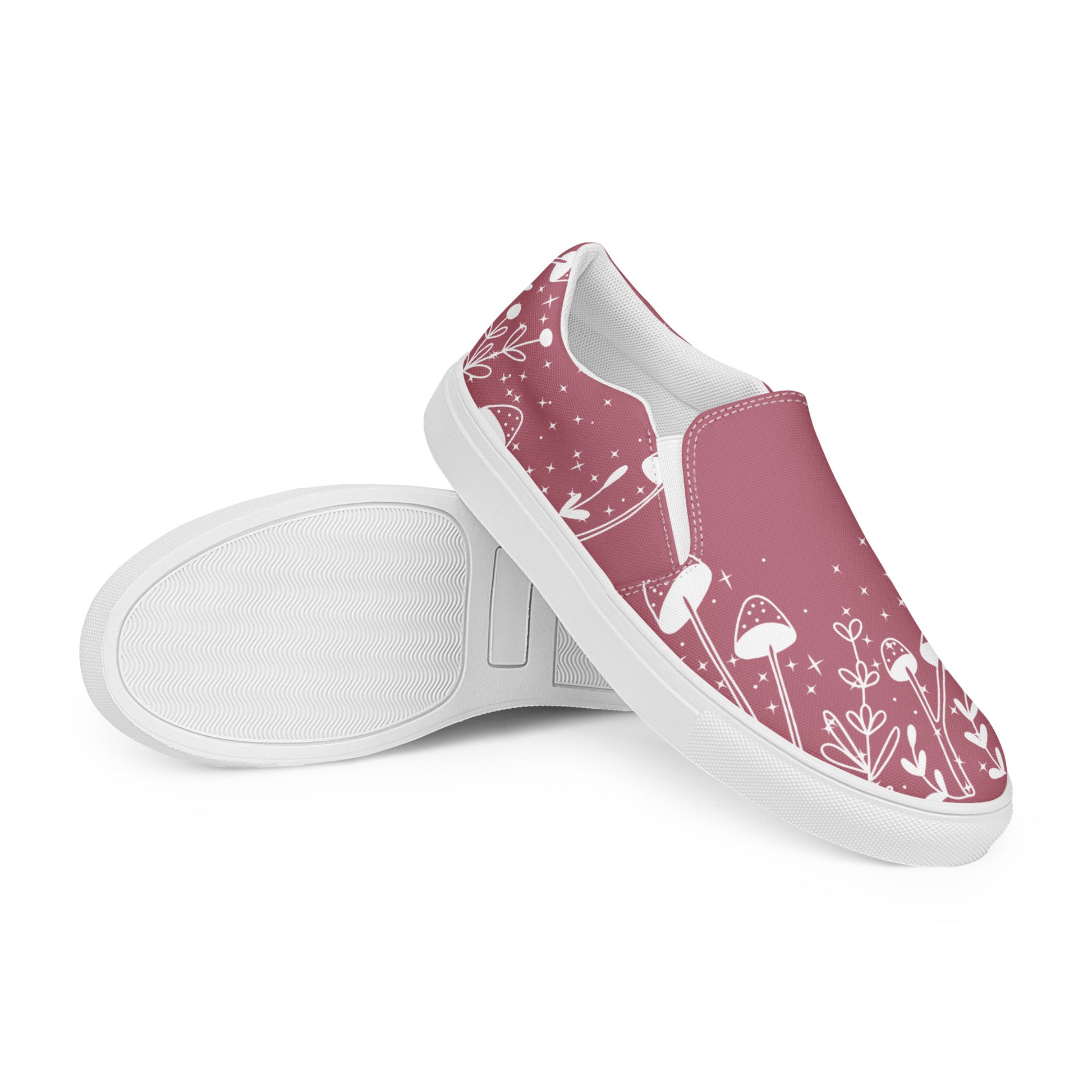 Fungi Star womens-slip-on-canvas-shoes-pink-right-front