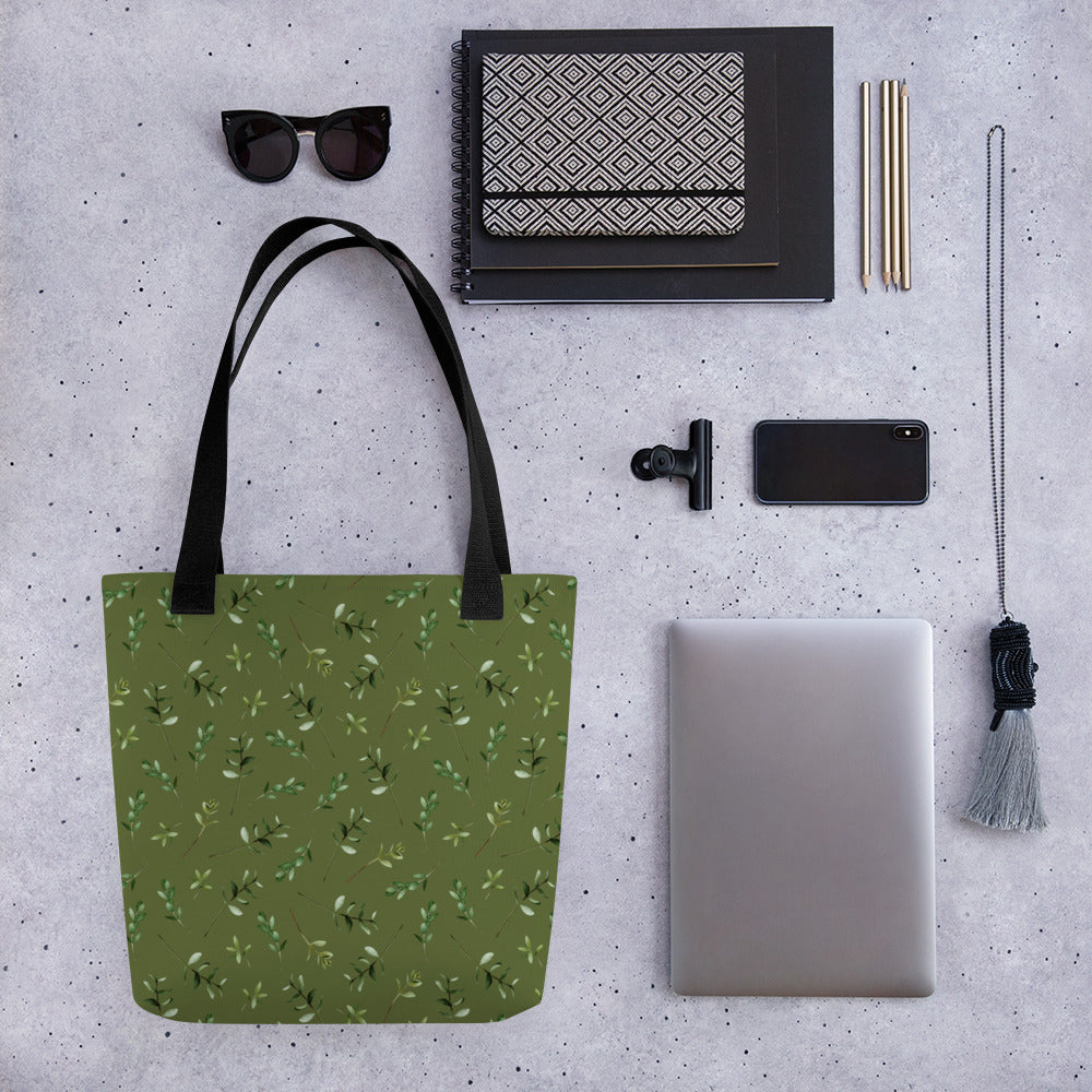 Greenery Wood Green Tote Bag